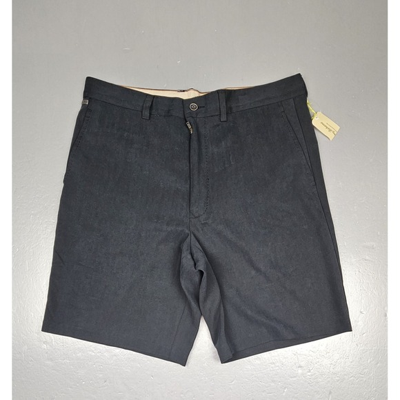 Tommy Bahama‎ Chino Shorts Mens 32. Flying Fishbone Black Front Pleated